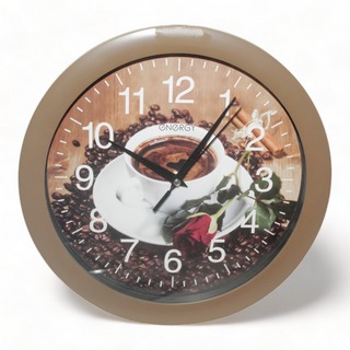 Часы Настенные кварцевые Энерджи ЕС-101 кофе 009474, D27,5см (b3.8cм)